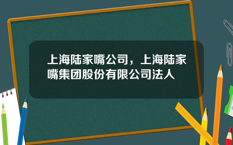 上海陆家嘴公司，上海陆家嘴集团股份有限公司法人