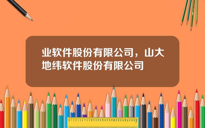 业软件股份有限公司，山大地纬软件股份有限公司