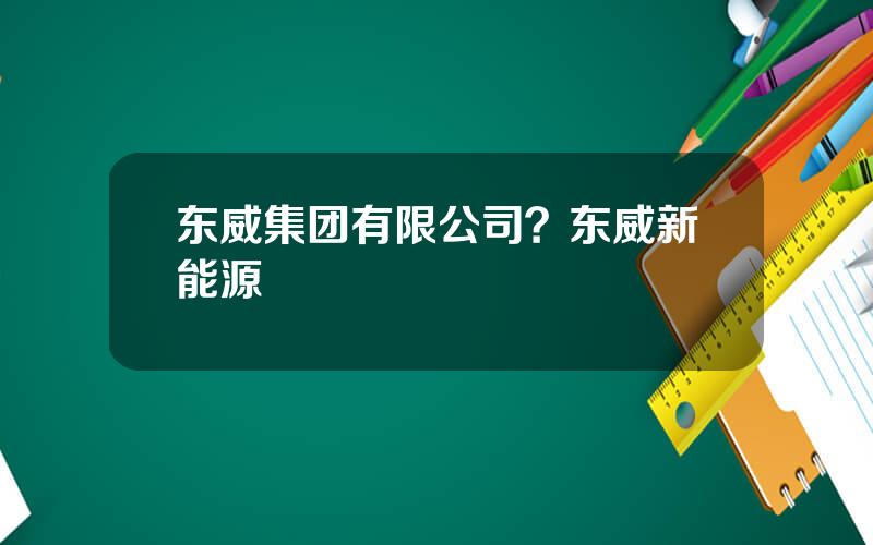 东威集团有限公司？东威新能源