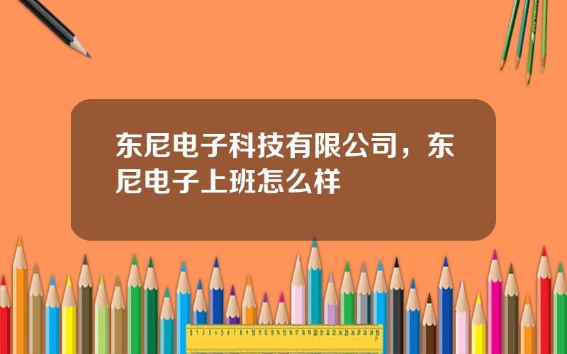 东尼电子科技有限公司，东尼电子上班怎么样