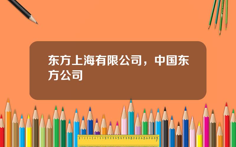 东方上海有限公司，中国东方公司