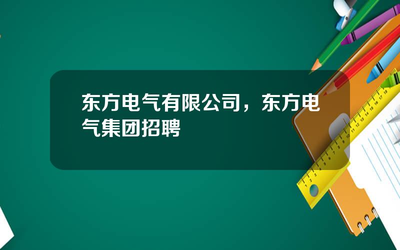 东方电气有限公司，东方电气集团招聘