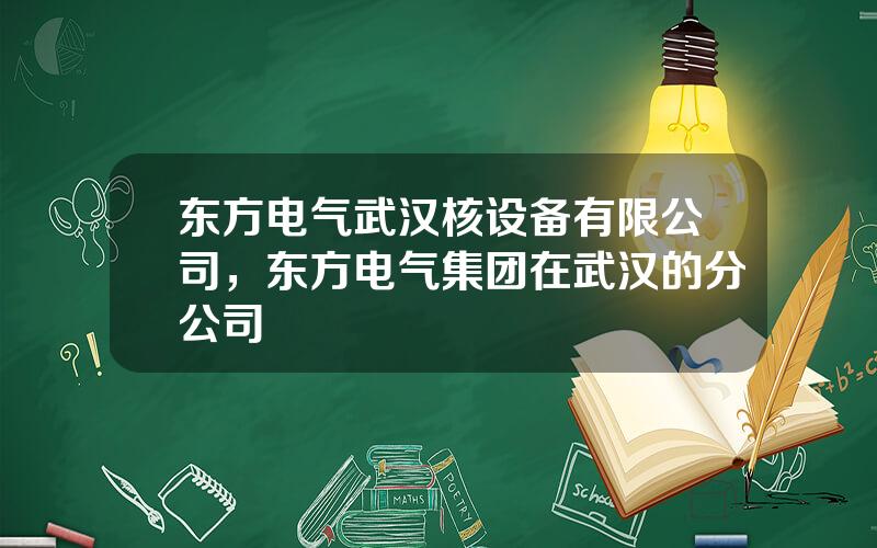 东方电气武汉核设备有限公司，东方电气集团在武汉的分公司