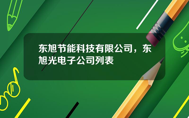 东旭节能科技有限公司，东旭光电子公司列表