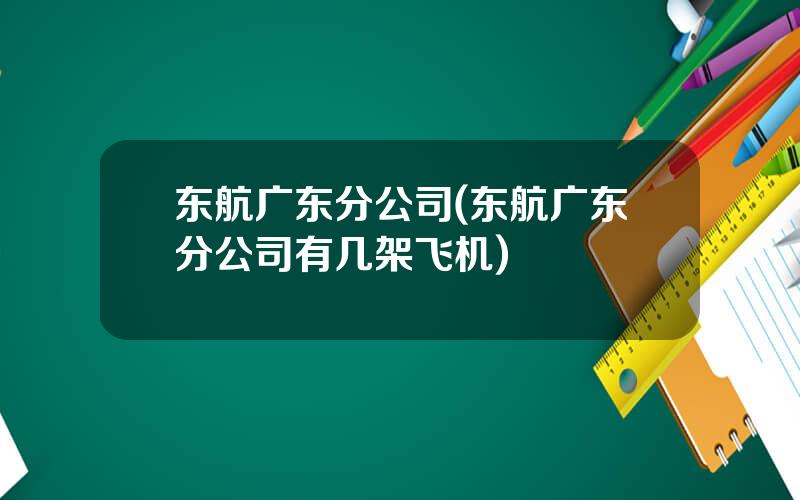 东航广东分公司(东航广东分公司有几架飞机)