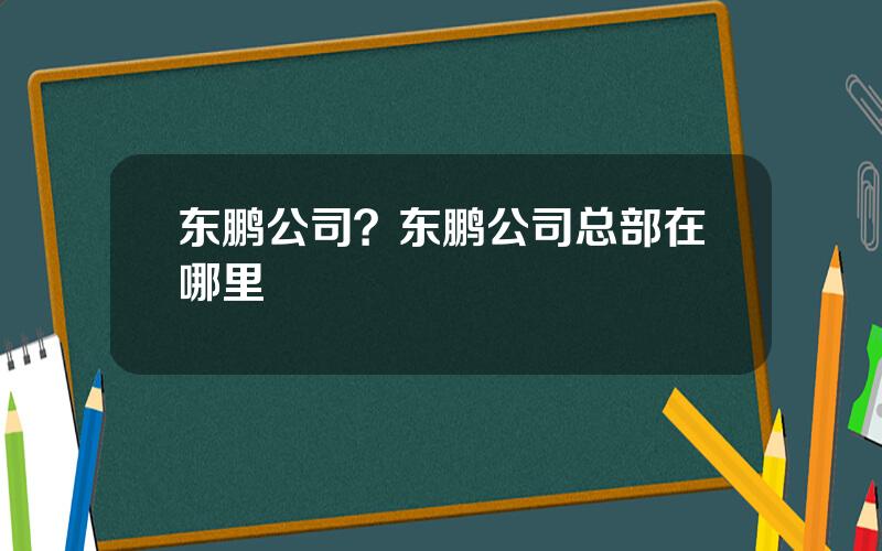 东鹏公司？东鹏公司总部在哪里