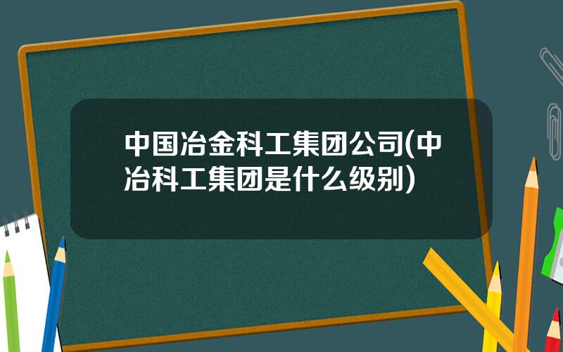 中国冶金科工集团公司(中冶科工集团是什么级别)