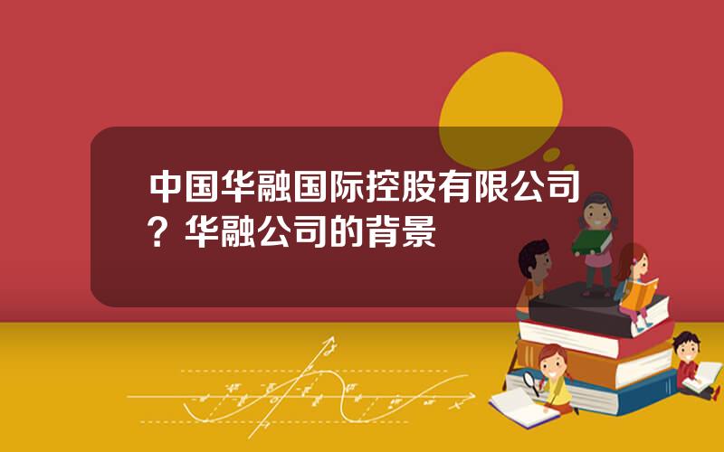 中国华融国际控股有限公司？华融公司的背景