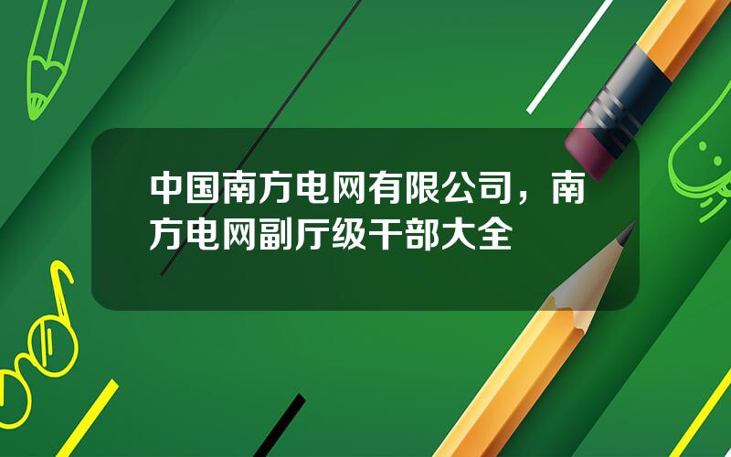 中国南方电网有限公司，南方电网副厅级干部大全