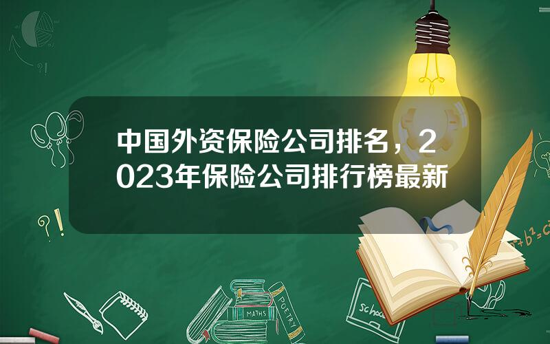 中国外资保险公司排名，2023年保险公司排行榜最新