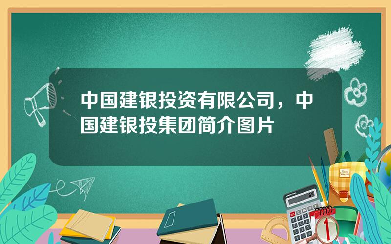 中国建银投资有限公司，中国建银投集团简介图片