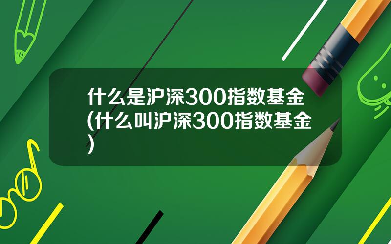 什么是沪深300指数基金(什么叫沪深300指数基金)