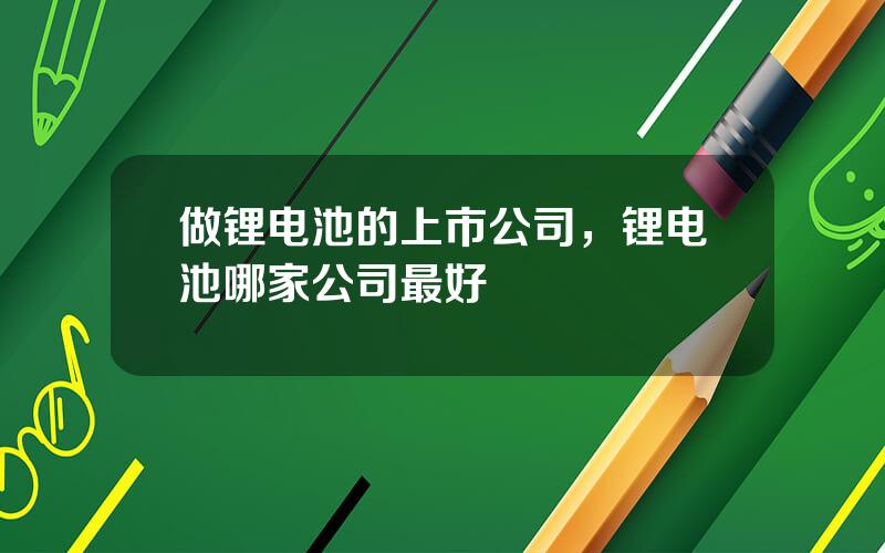 做锂电池的上市公司，锂电池哪家公司最好