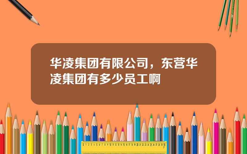 华凌集团有限公司，东营华凌集团有多少员工啊