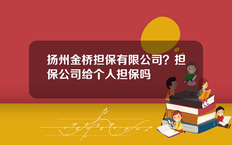 扬州金桥担保有限公司？担保公司给个人担保吗